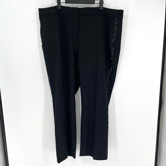 Lane Bryant Signature Fit Sequin Side Tape The Perfect Drape Straight Pant 24 - Picture 3 of 9
